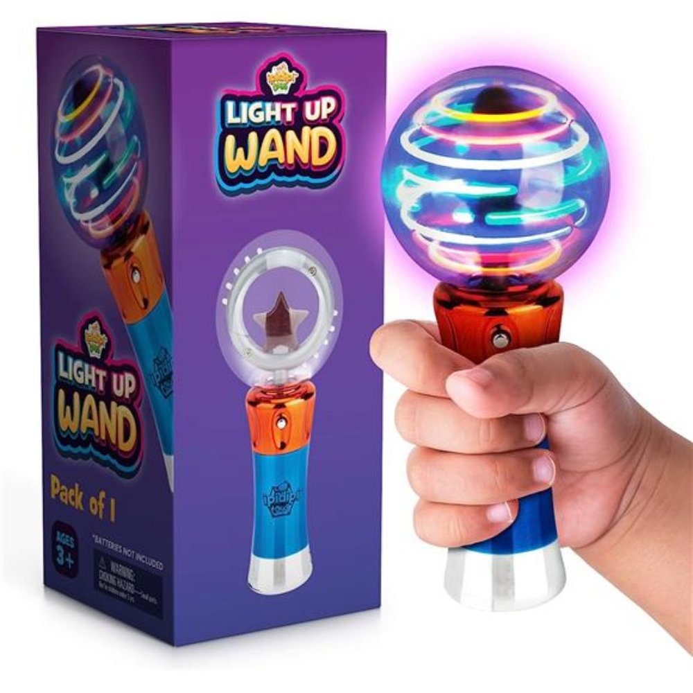Spinning LightUp Wand for Kids in GiftBox,Rotating LED BallToy,Stocking Stuffers